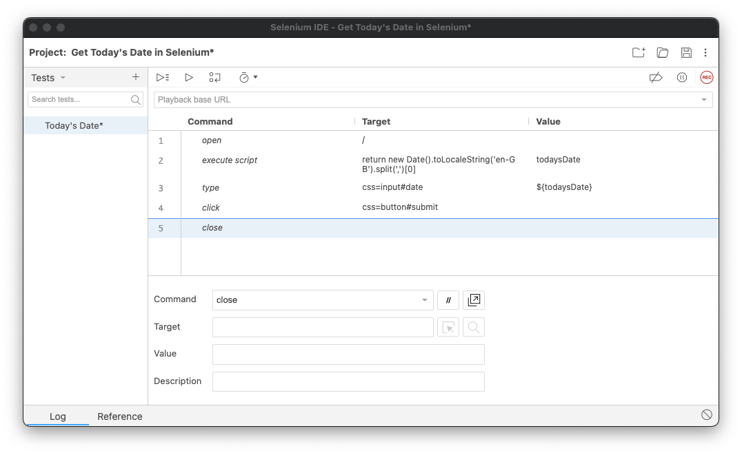 How to Get Today's Date in Selenium IDE Maker's Aid