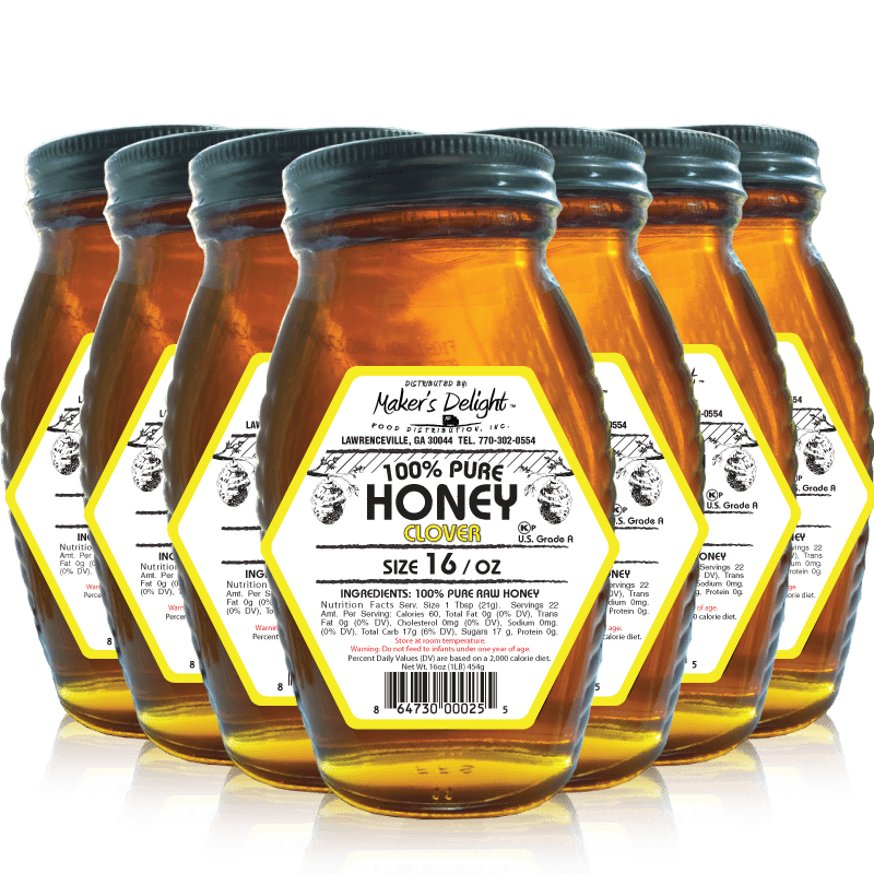 16 oz Clover Honey 12 x Pack Maker's Delight Food Distribution, Inc.