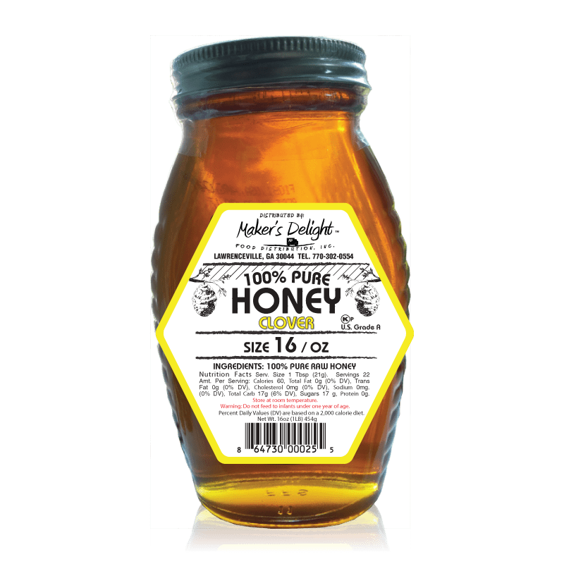 16 oz Clover Honey Maker's Delight Food Distribution, Inc.