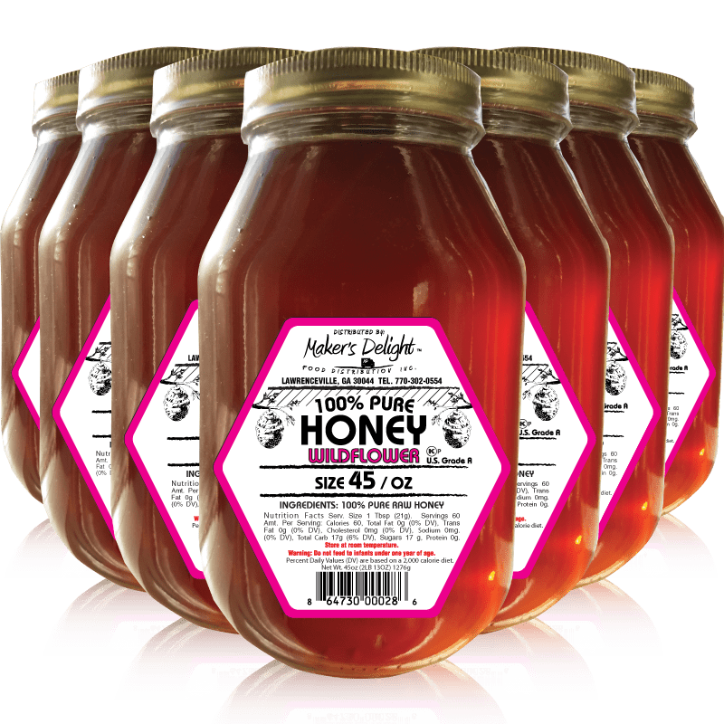 45 oz Wildflower Honey 12 x Pack Maker's Delight Food Distribution, Inc.