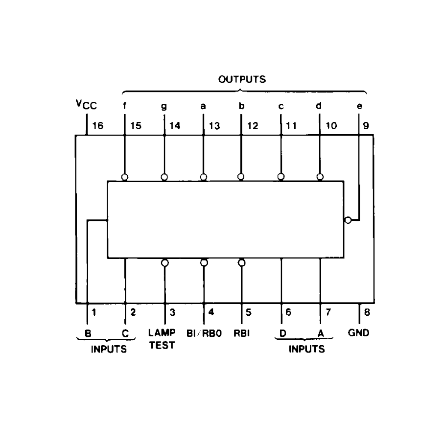 7447 IC BCD to 7-Segment Decoders/Drivers | Makers Electronics