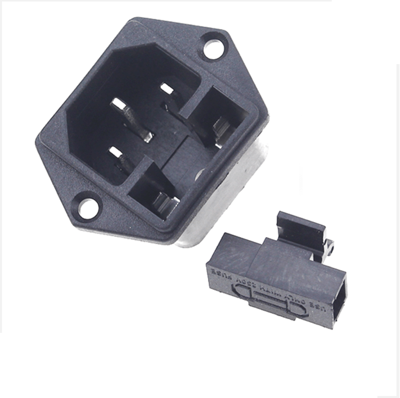 AC Power Plug Connector Male With Fuse Compartment Makers Electronics
