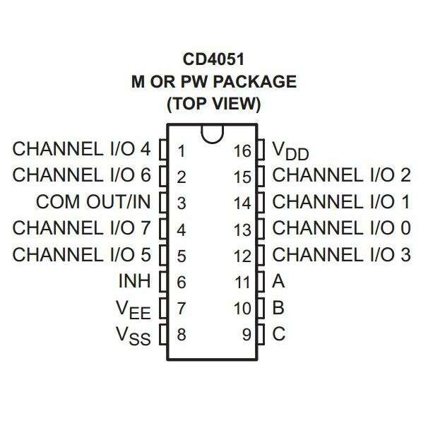 4051 IC CMOS Single 8-Channel Analog Multiplexer | Makers Electronics
