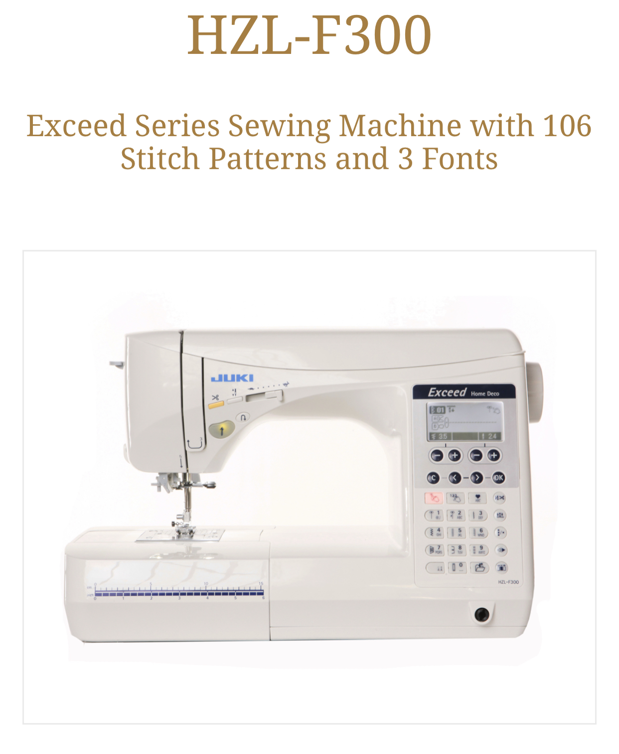 Juki HZLF300 Exceed Series Sewing Machine Makers Lodge