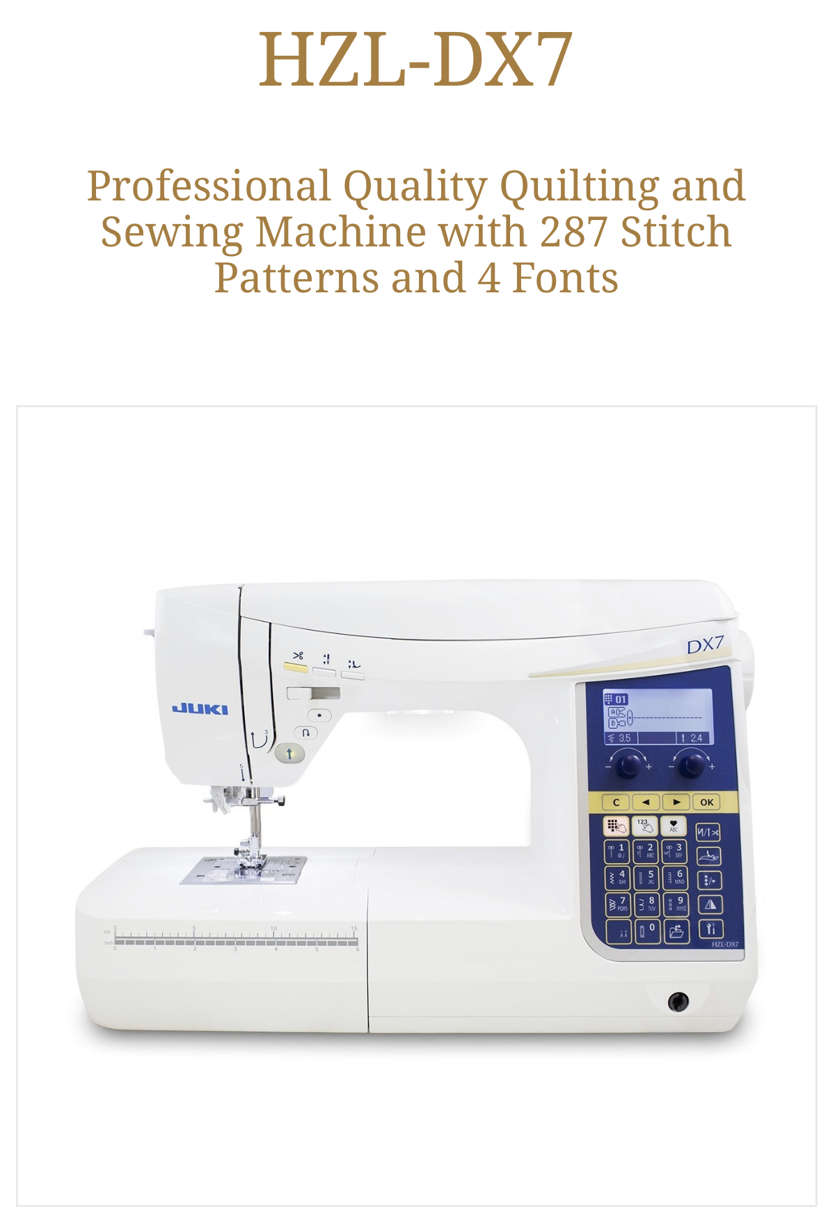 Juki HZLDX7 Sewing Machine Makers Lodge