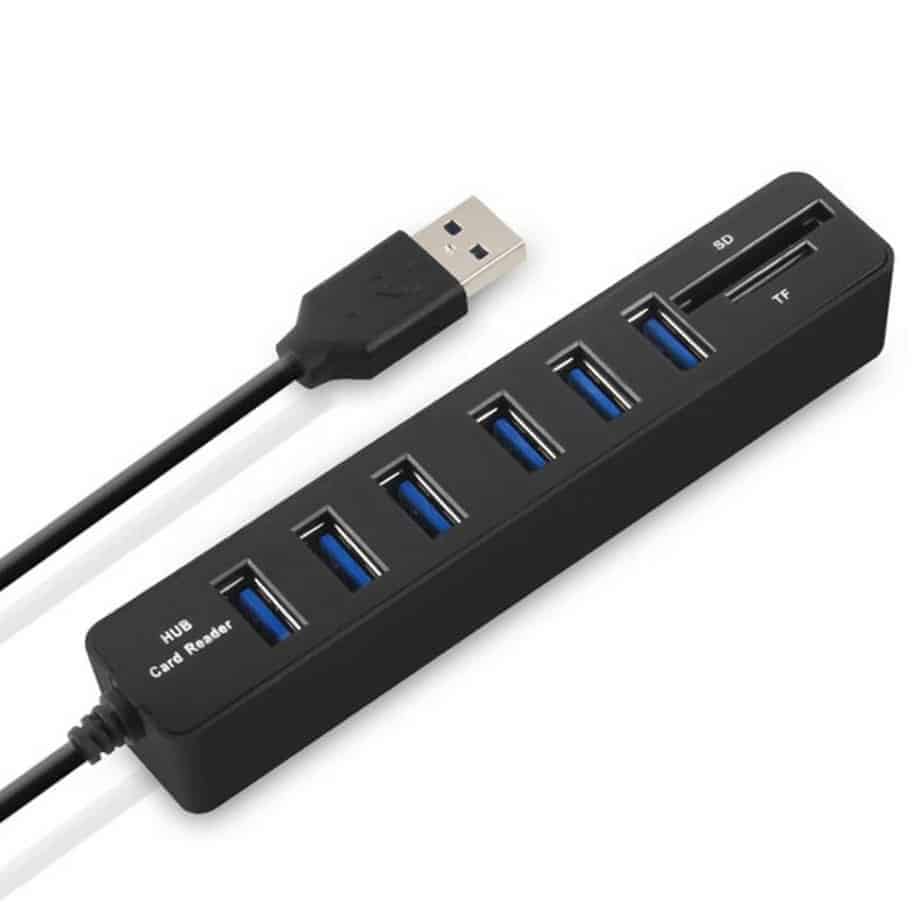 High Quality 6 Port USB Hub with SD/TF Card Reader Lot Maker Zone