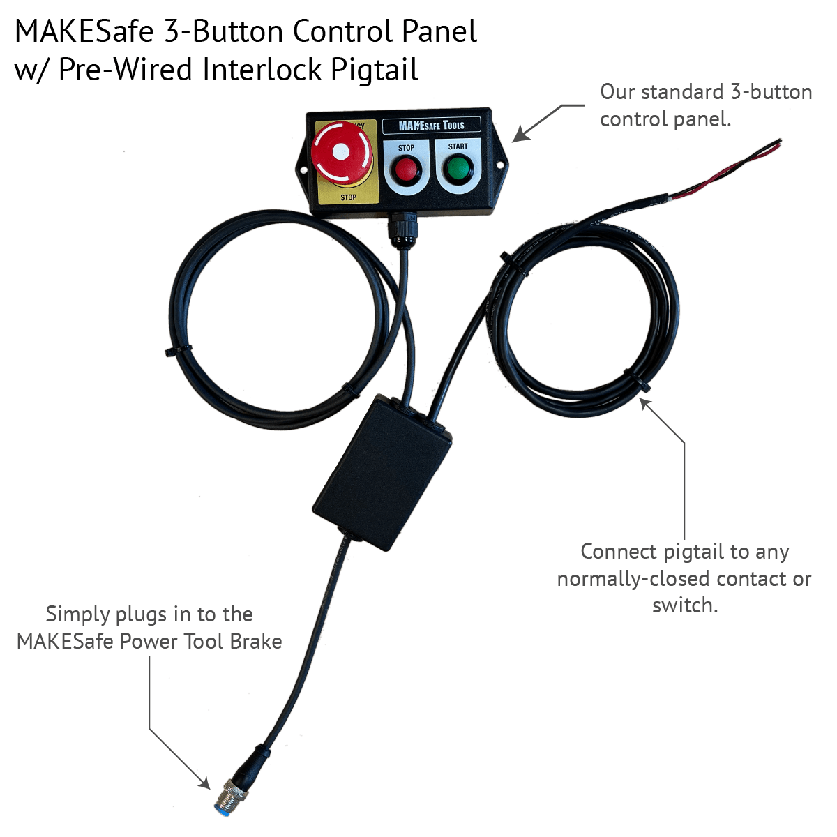 3Button Control Panel w/ Interlock MAKESafe Tools