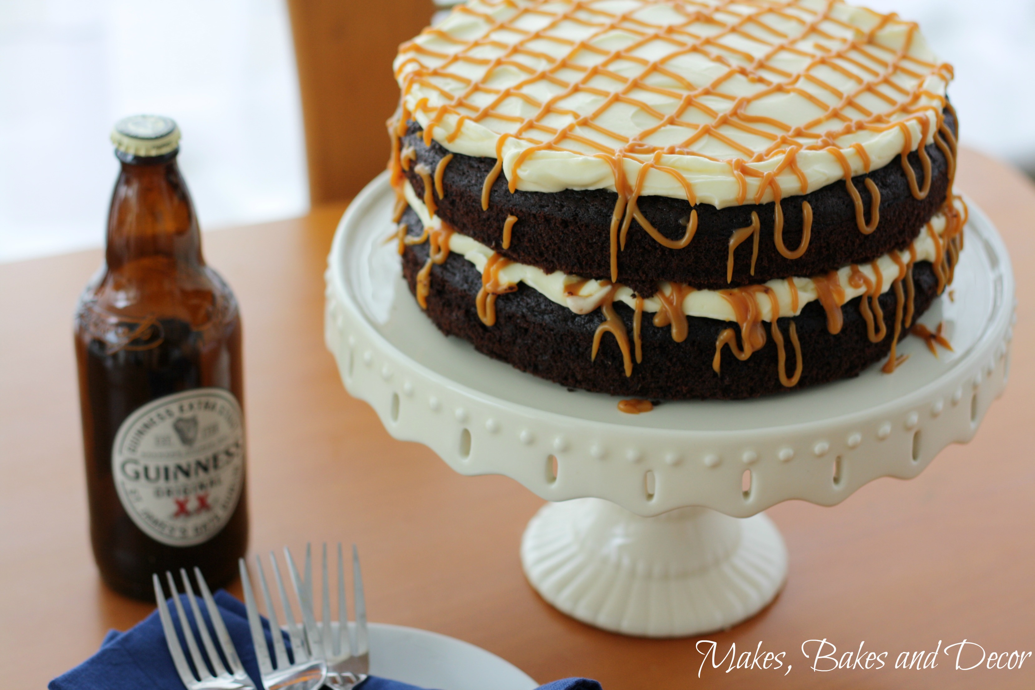 Guinness Chocolate Cake with Salted Caramel Makes, Bakes and Decor