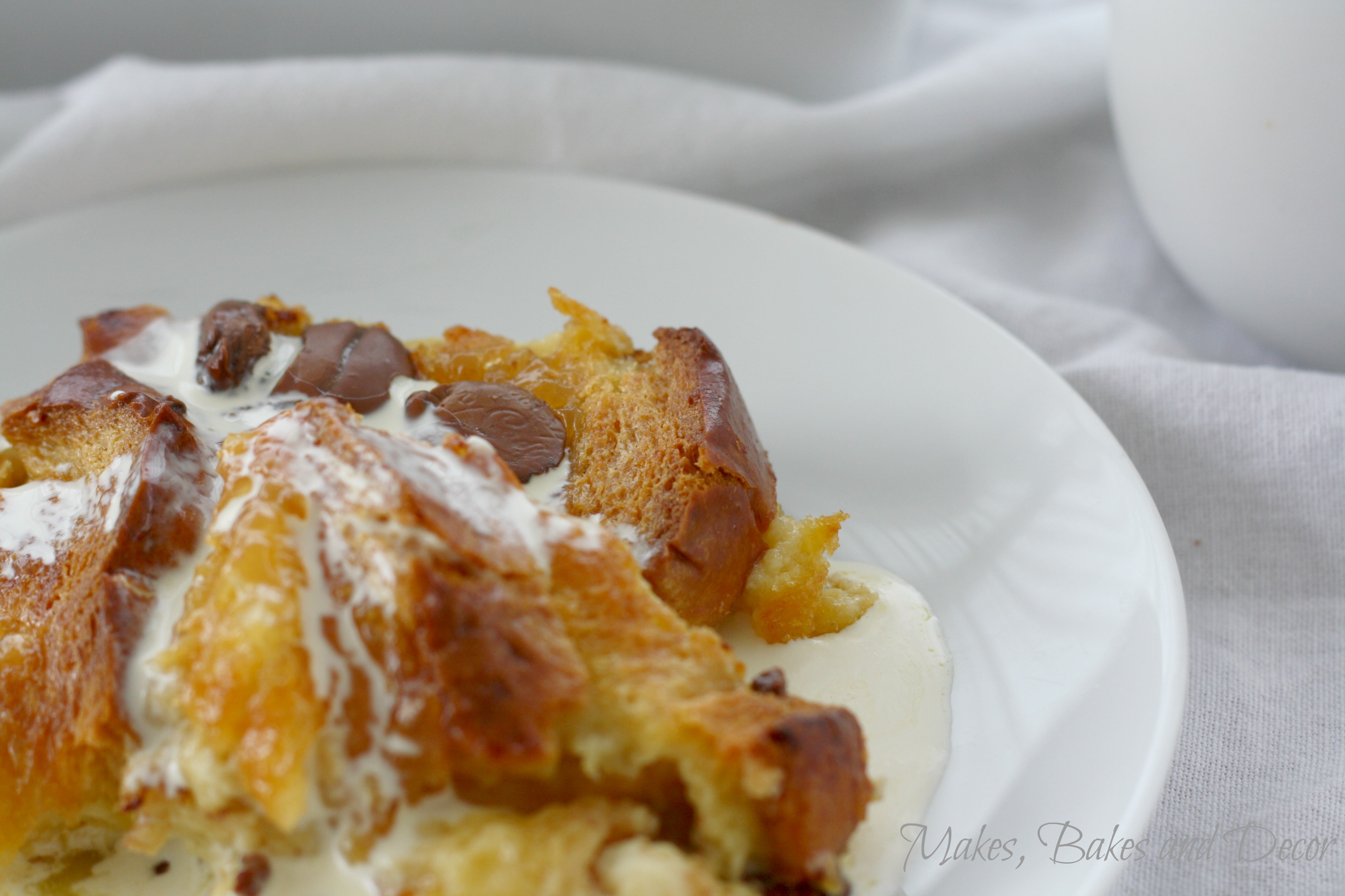 Orange and Chocolate Bread and Butter Pudding Makes, Bakes and Decor