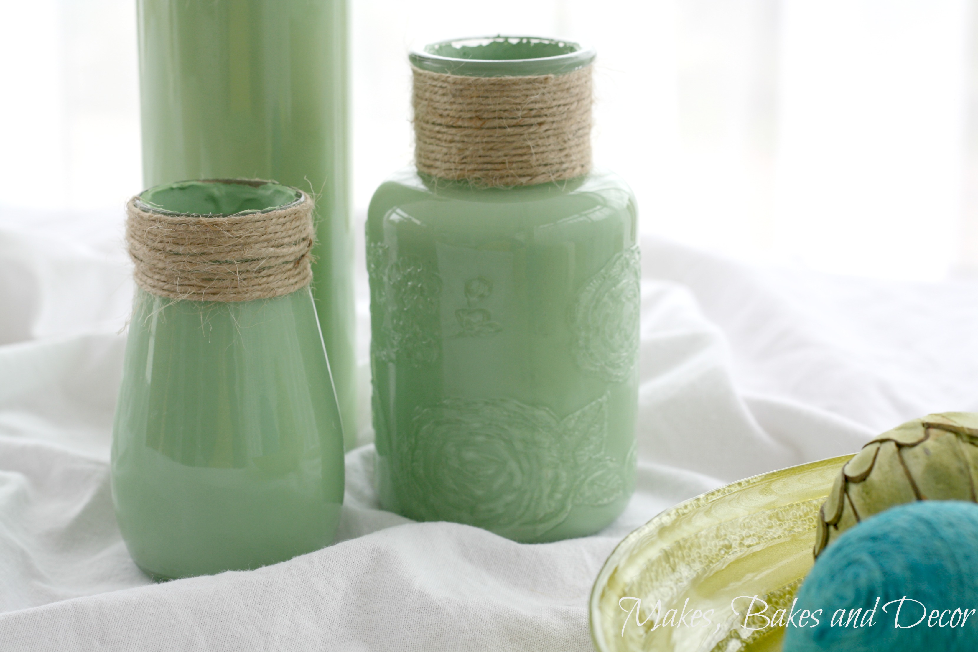 Painted glass bottles Makes, Bakes and Decor