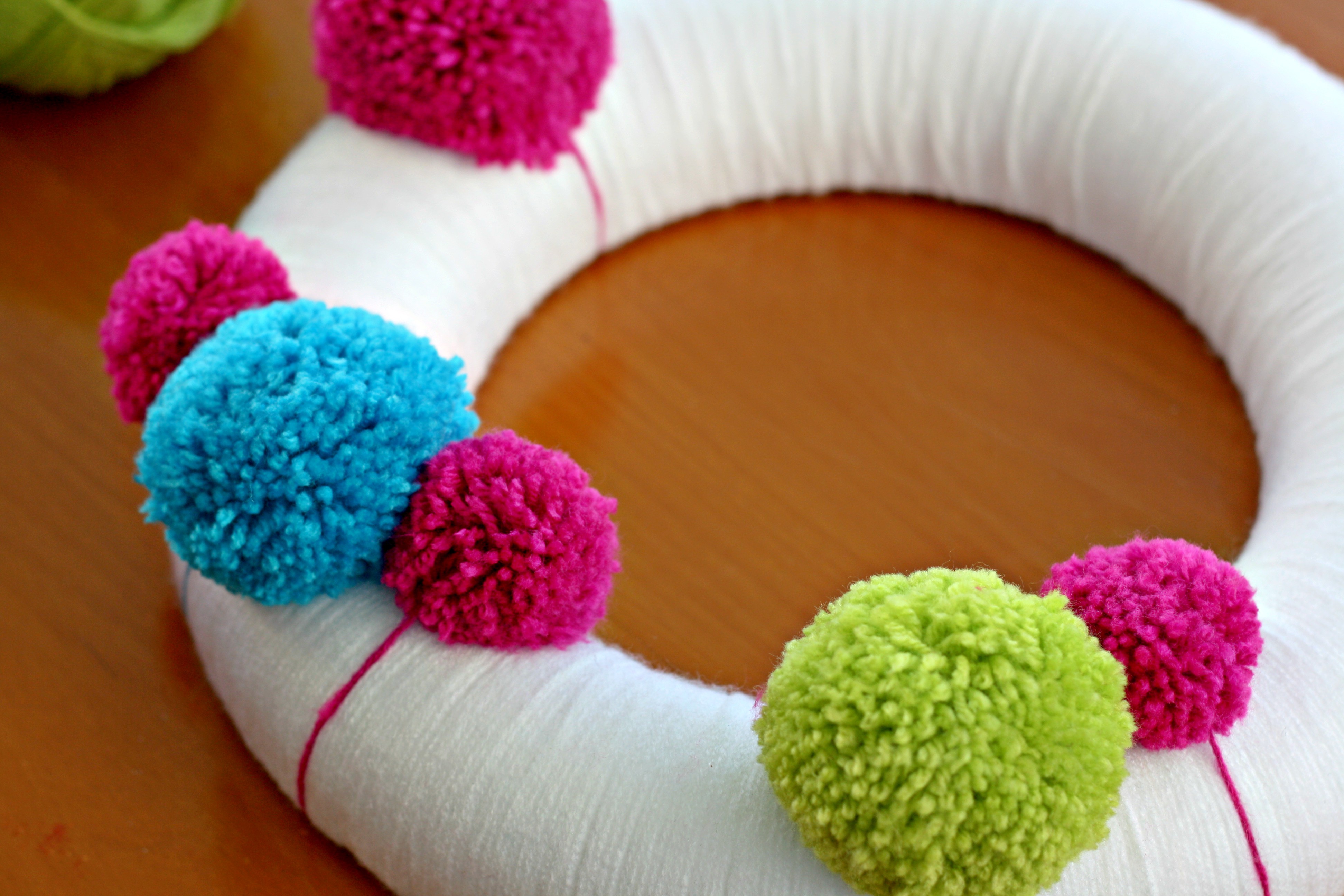 Colourful Pom Pom Wreath Makes, Bakes and Decor