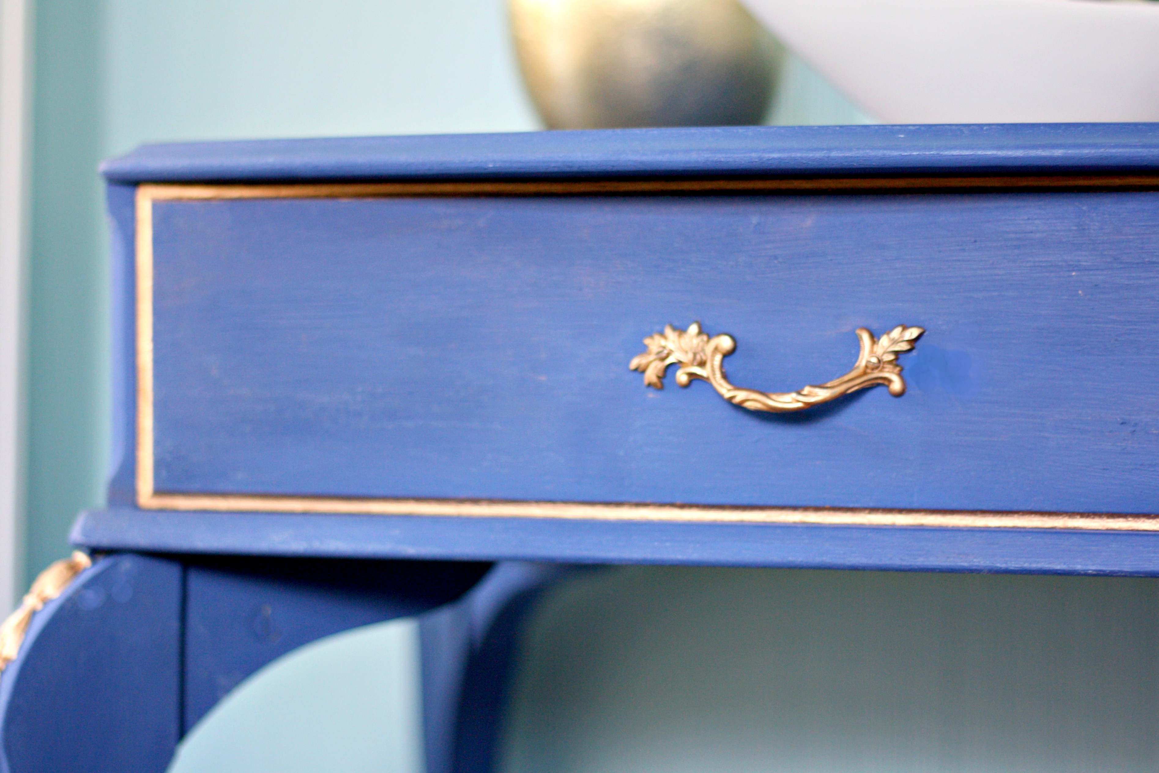 Navy and Gold End Table Upcycle Makes, Bakes and Decor