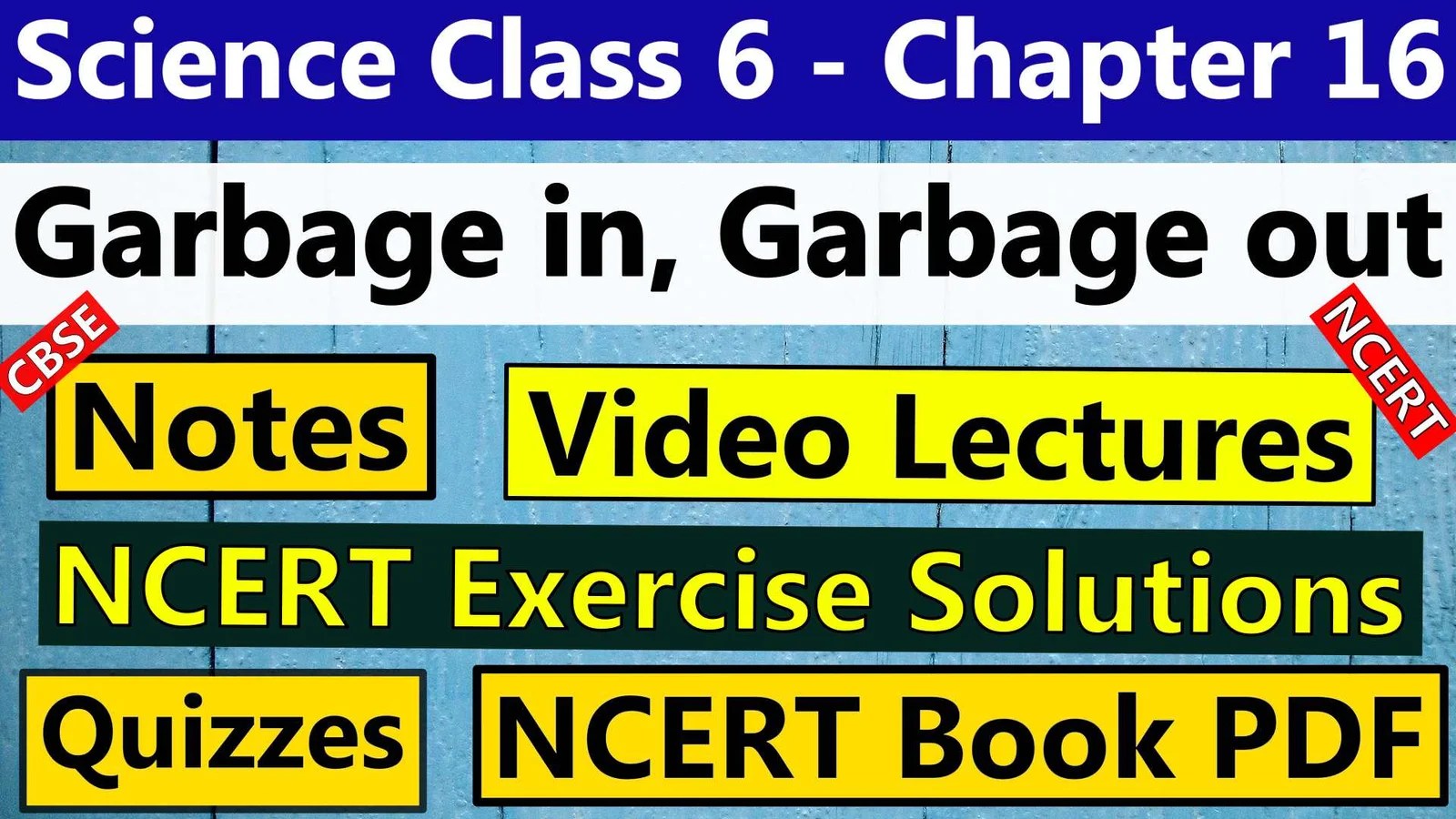 Science Class 6 Chapter 16 Garbage in, Garbage out