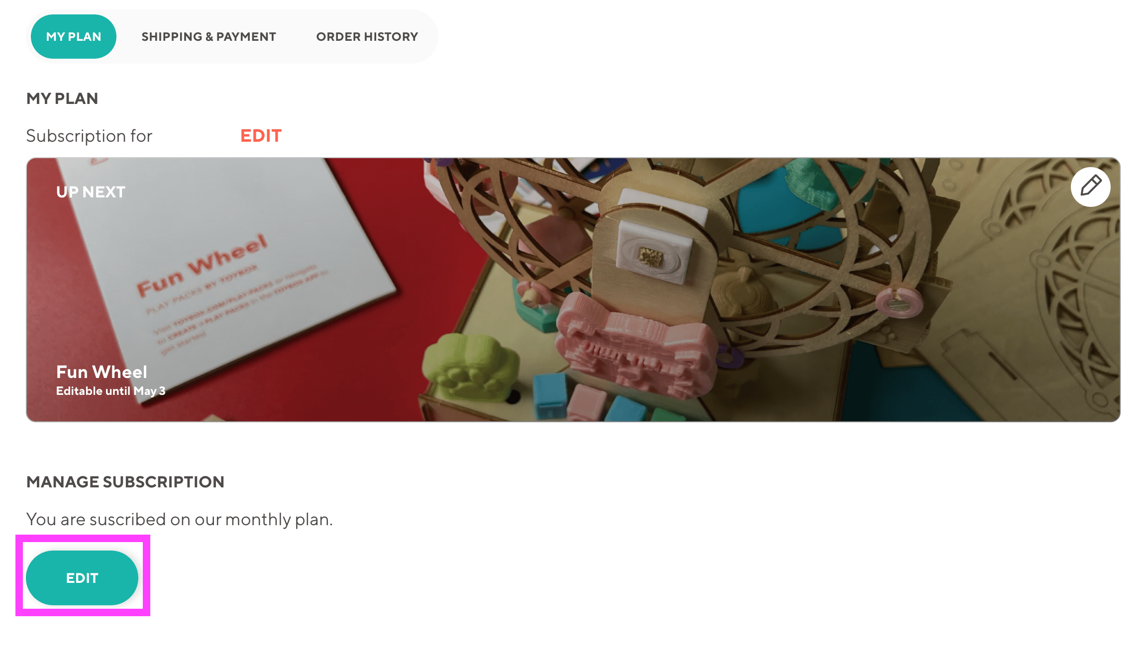 How do I cancel my Play Pack Subscription? Toybox Labs