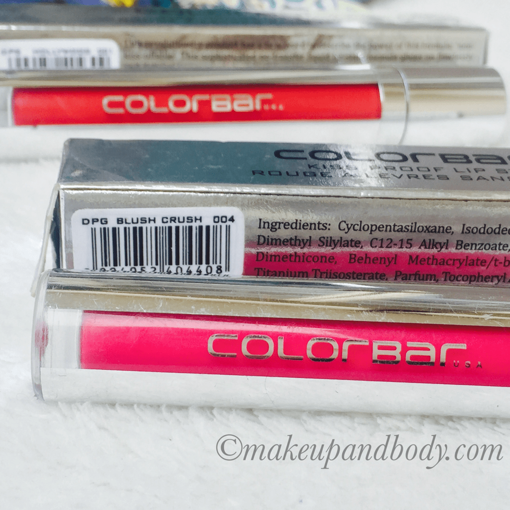 Colorbar Kiss Proof Lip Stain 001 Hollywood and 004 Blush Crush Review