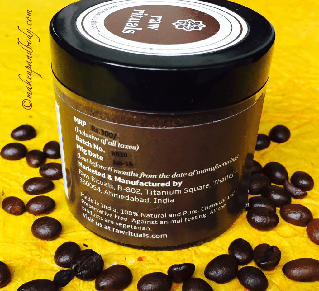 Raw Rituals Caffeine Infused Body Scrub Review Makeup and Body Blog