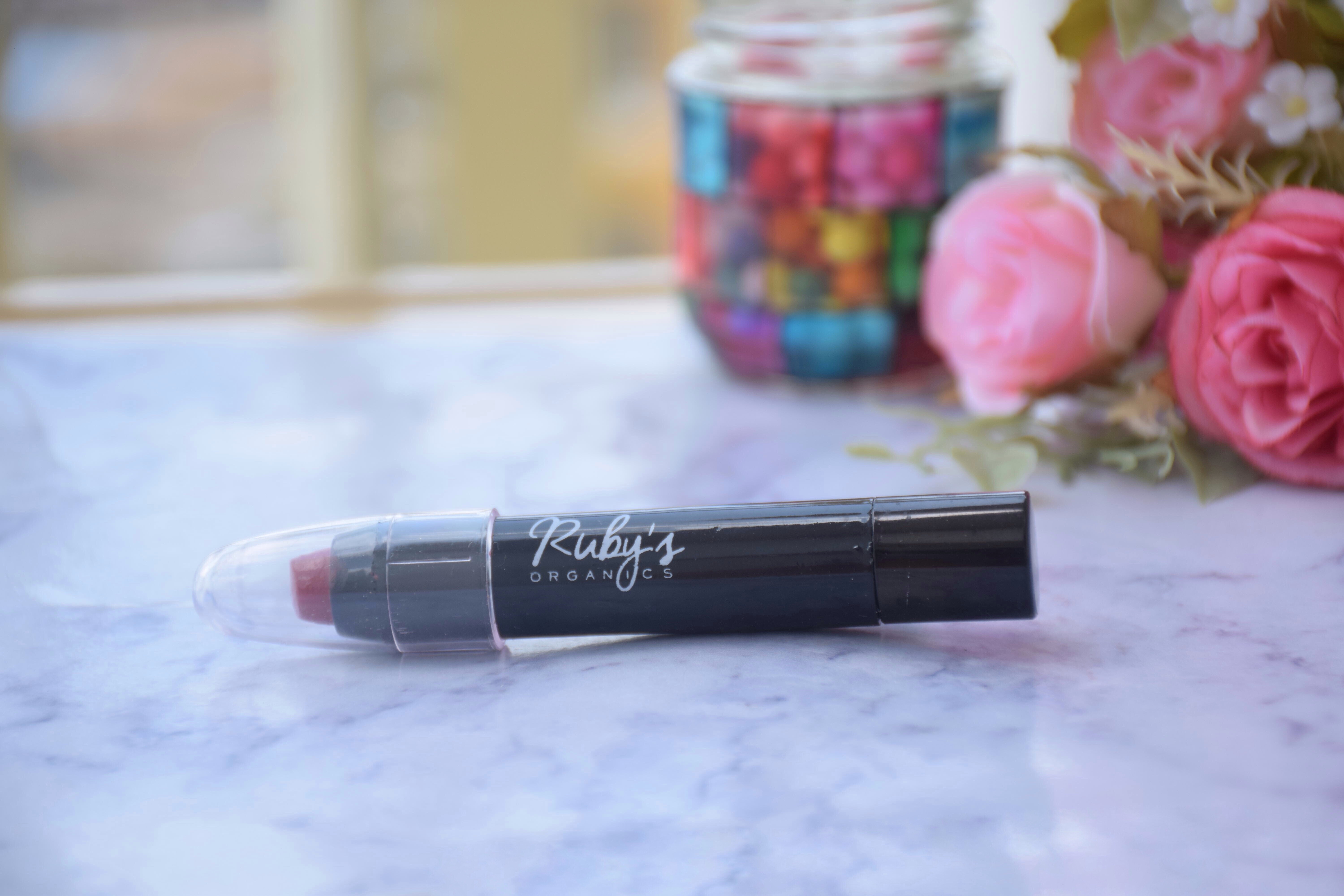 Ruby's Organics Lipstick Day 23 31DaysOfNude swatchOber