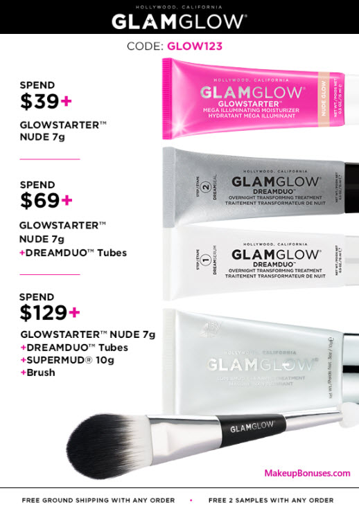 GlamGlow Free Gifts with Purchase Makeup Bonuses