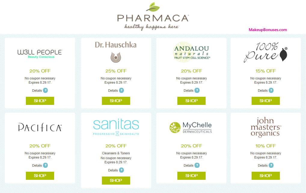 Beauty Discount Offers at Pharmaca 2017 Makeup Bonuses