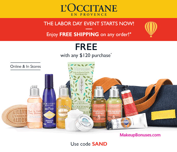 L'Occitane Free Gift with Purchase Makeup Bonuses