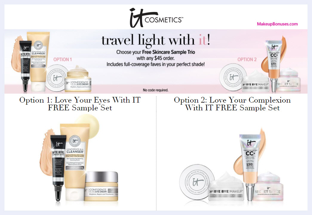 It Cosmetics 3piece Free Bonus Gift Makeup Bonuses