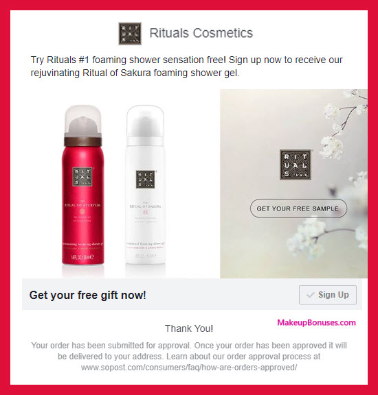 Free Luxe Shower Foam from RITUALS Makeup Bonuses
