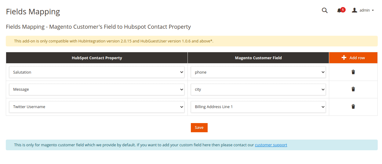 HubSpot Magento Field Mapping Addon MakeBetter