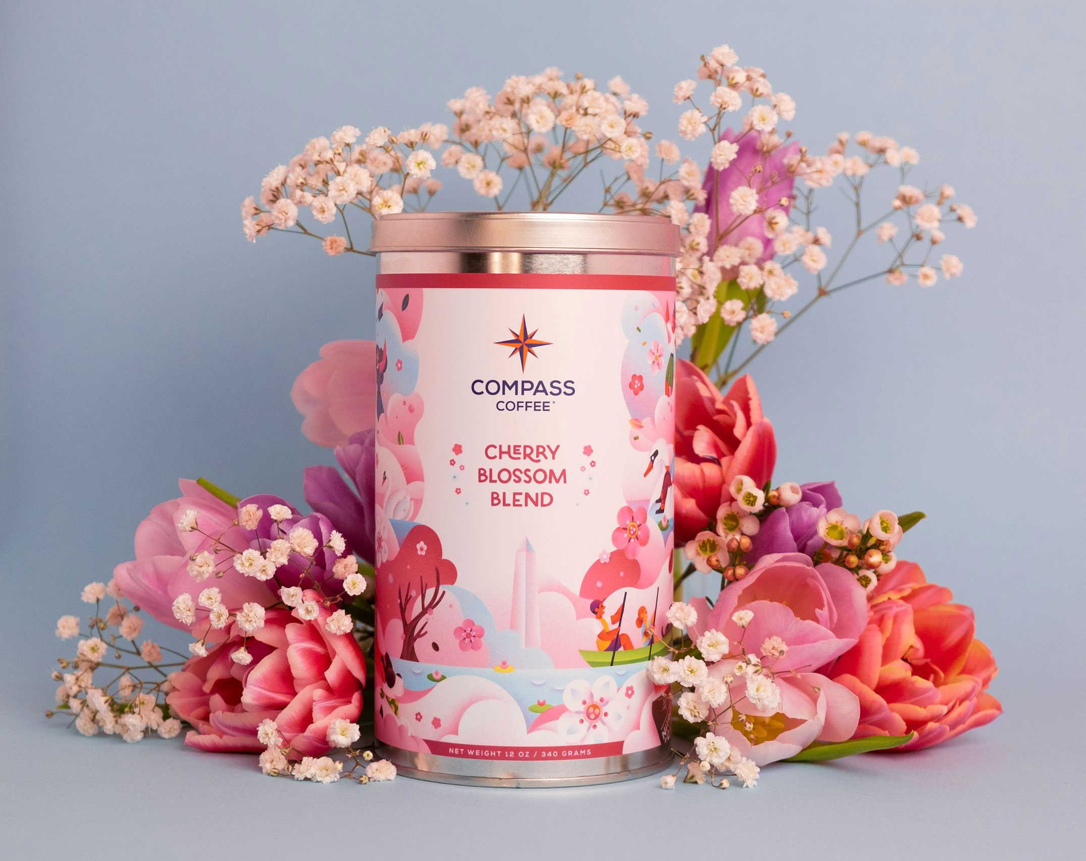 Compass Coffee Cherry Blossom Making Pictures