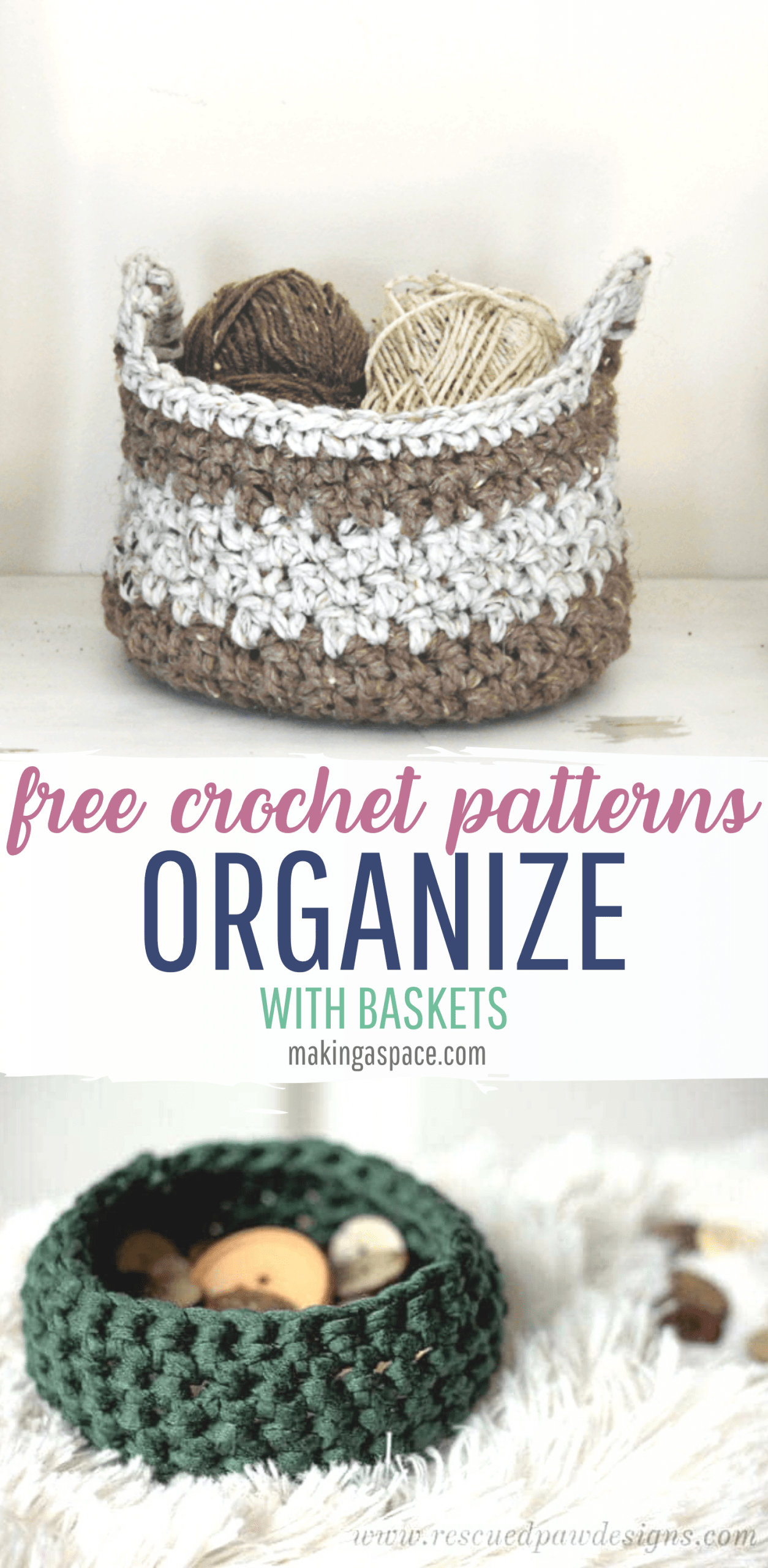Free DIY Crochet Basket Instructions to Organize Making A Space