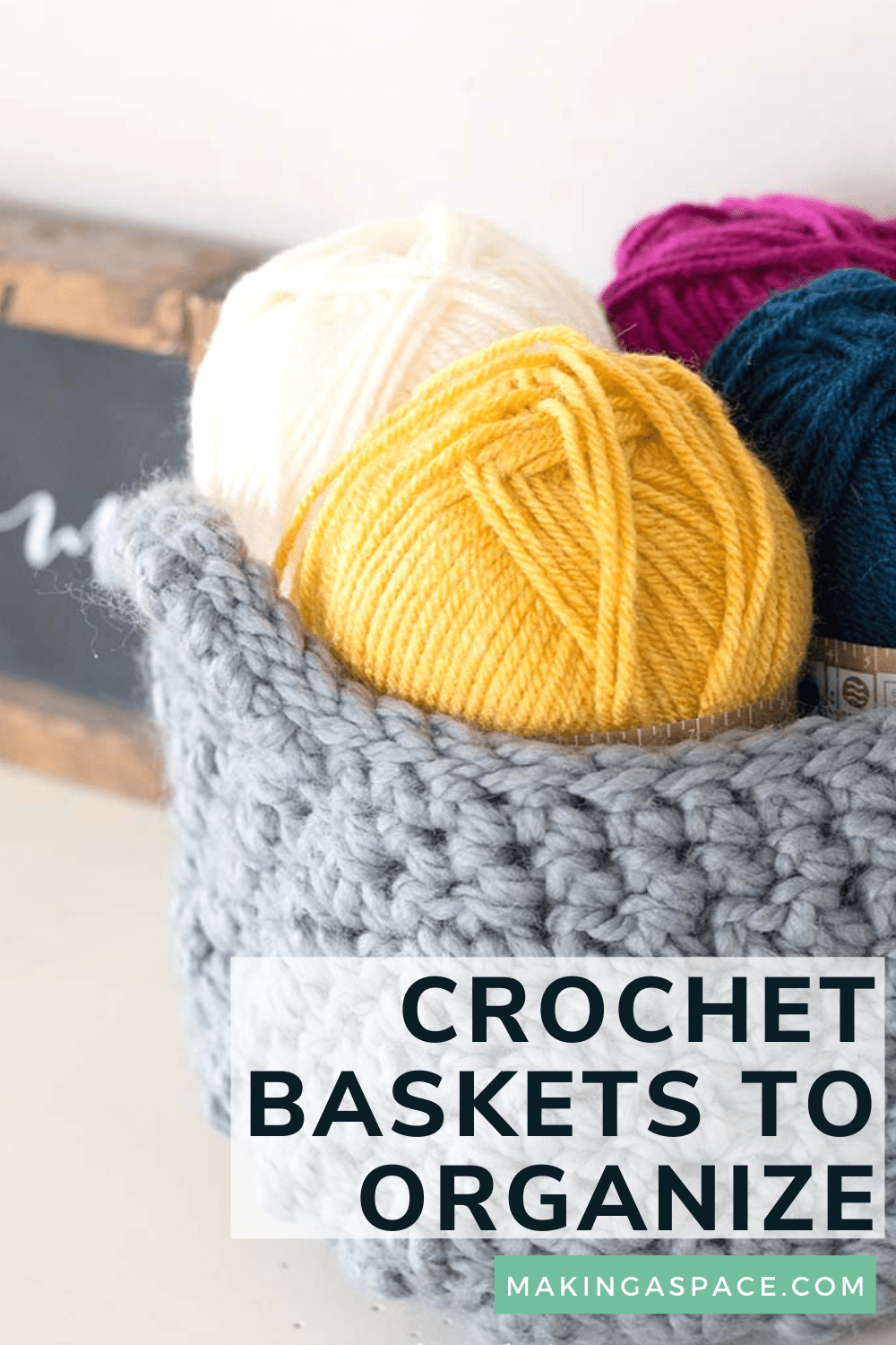 Free DIY Crochet Basket Instructions to Organize Making A Space