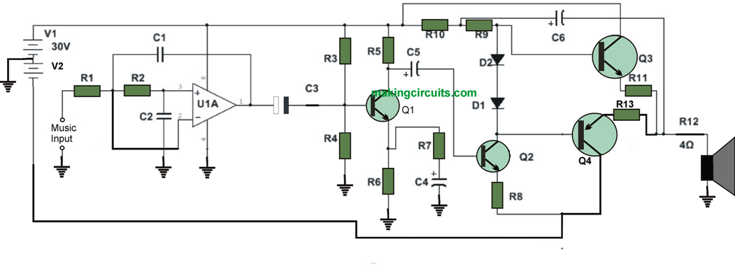 Subwoofer Amplifier Circuit - High Power