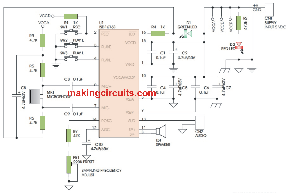 Audio Recorder Circuit Diagrams
