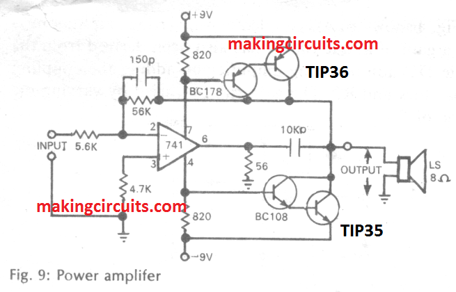 Audio Amplifier Circuit Diagram Using Ic 741
