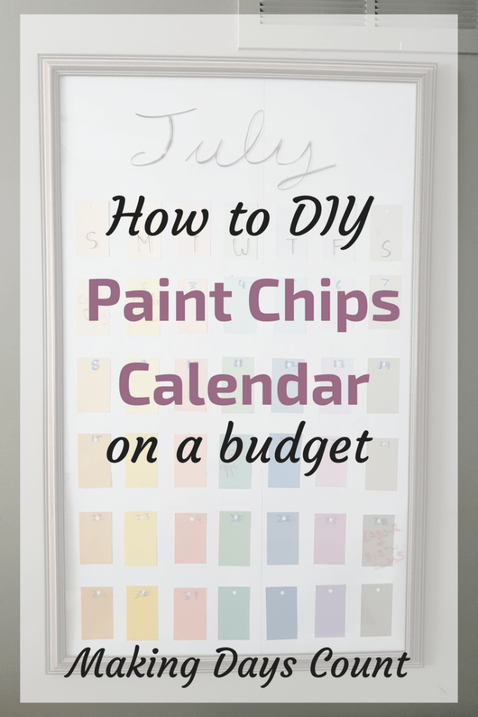 DIY Paint Chips Calendar Making Days Count