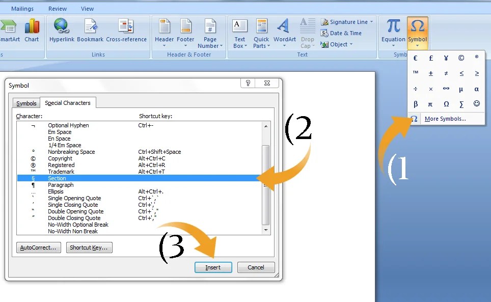 What is the meaning of the "§" symbol (Section Symbol)? Making Different
