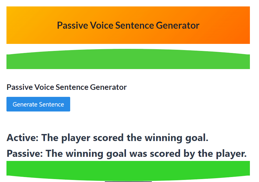 Passive Voice Sentence GeneratorMaking English Fun