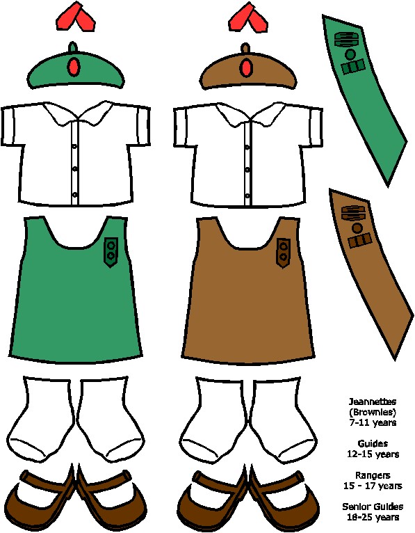 Haitian Jeanette and Guide Uniforms for Paper Doll Friends - MakingFriends