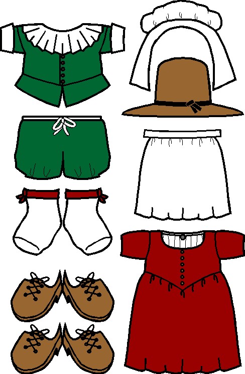 Pilgrim Paper Doll Friends in color - MakingFriends