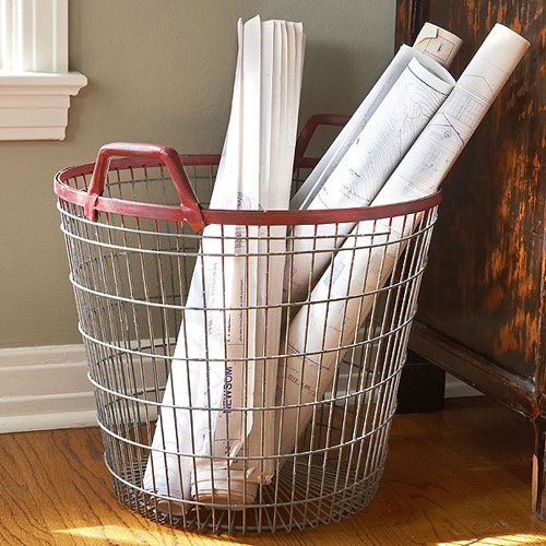 Red Rim Metal Wire Basket Making it Lovely