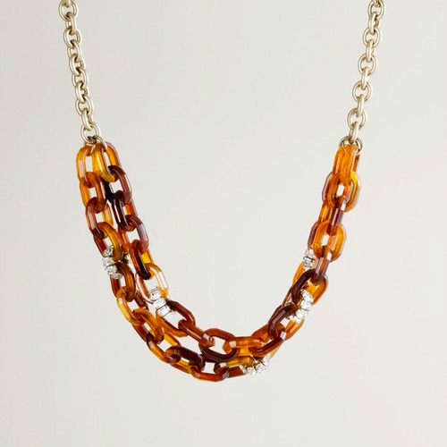 Resin and Crystal Link Necklace Making it Lovely