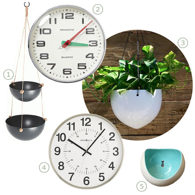 A Big Ol' Clock and Hanging Planters Making it Lovely