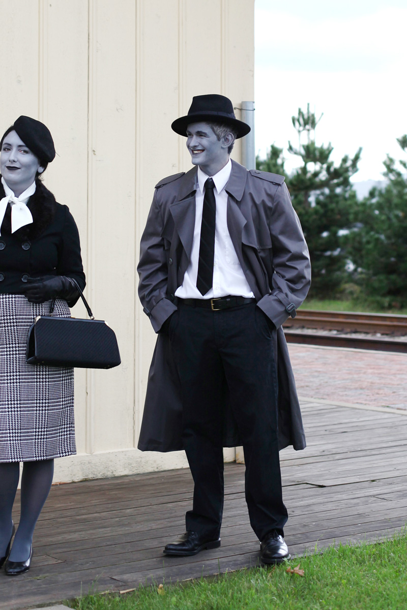 Grayscale Film Noir Costumes Making Nice in the Midwest
