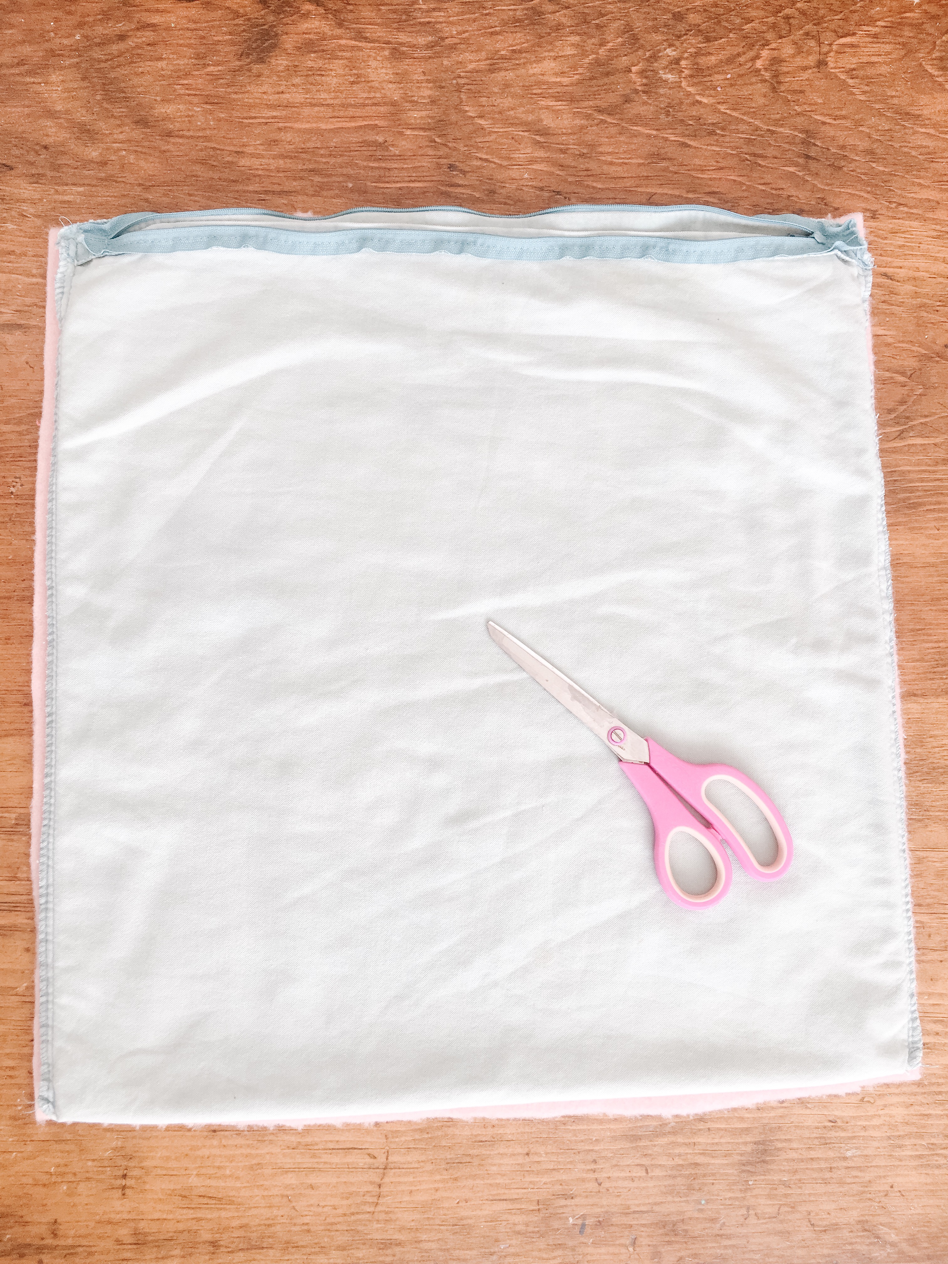 Camping Throw Pillow Sewing Tutorial - back of throw pillow