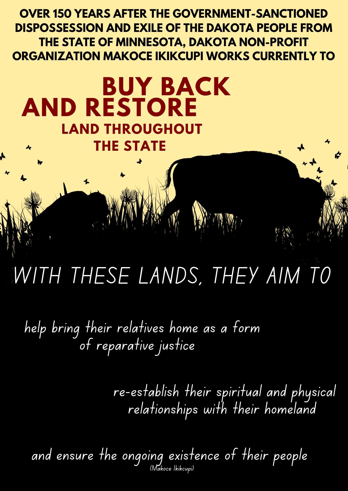 Supporting Dakota Land Justice zine Makoce Ikikcupi (Land Recovery)