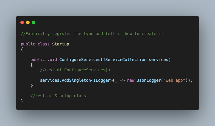 System.InvalidOperationException Unable to resolve service for type