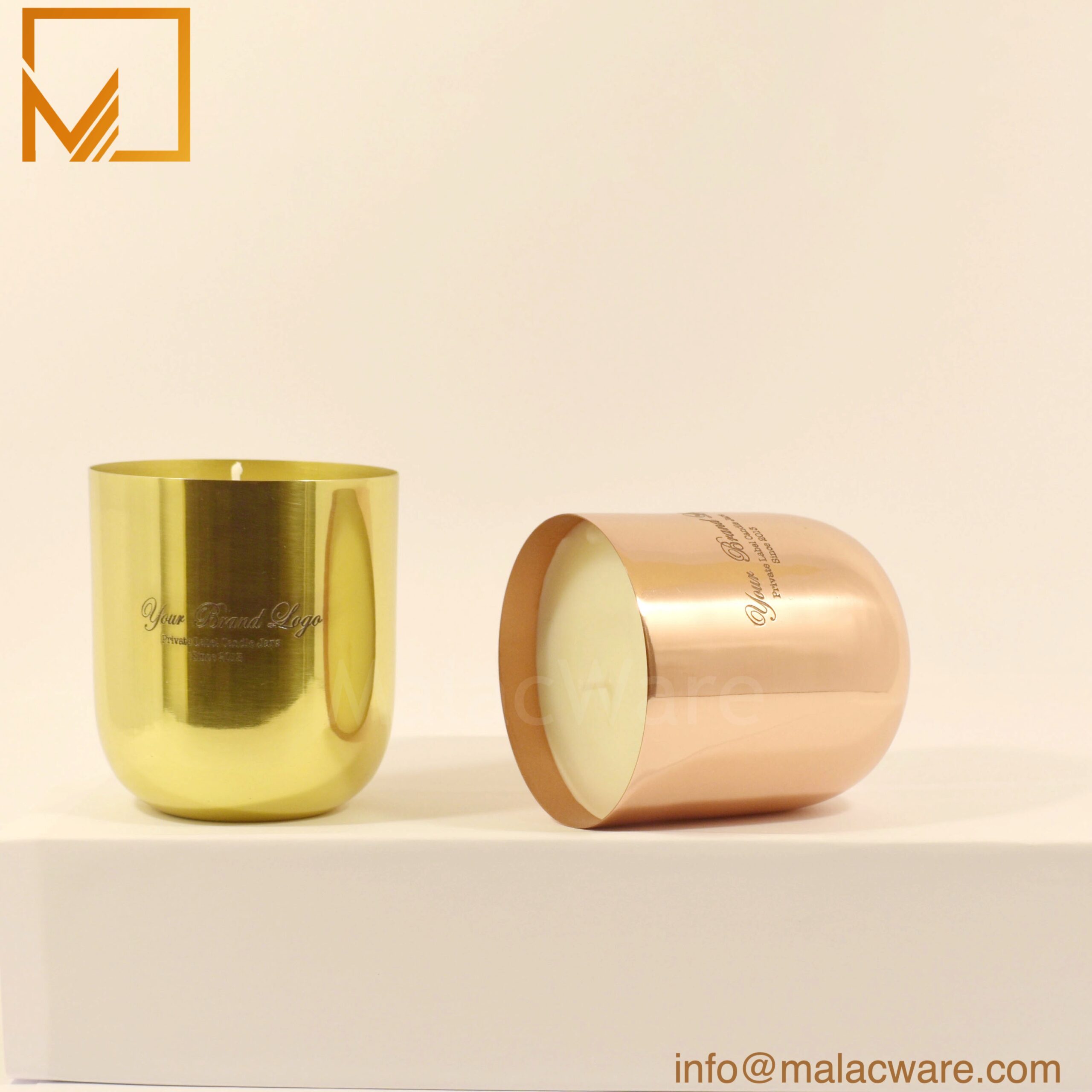 Vault Design Golden Candle Jar for 250 g Wax Manufacturer for Home
