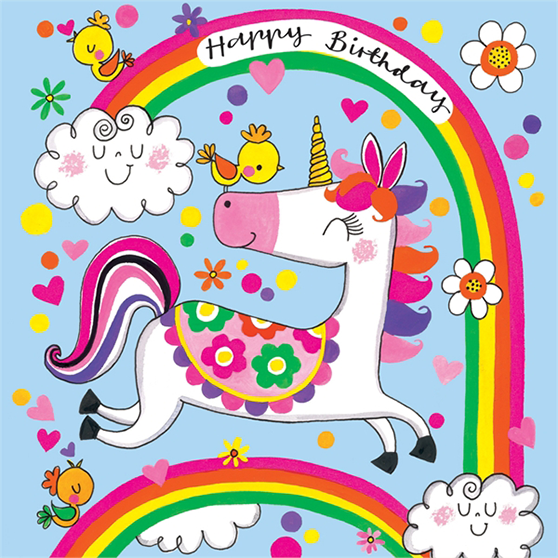 Happy Birthday Unicorn and Rainbows Malarkey Cards