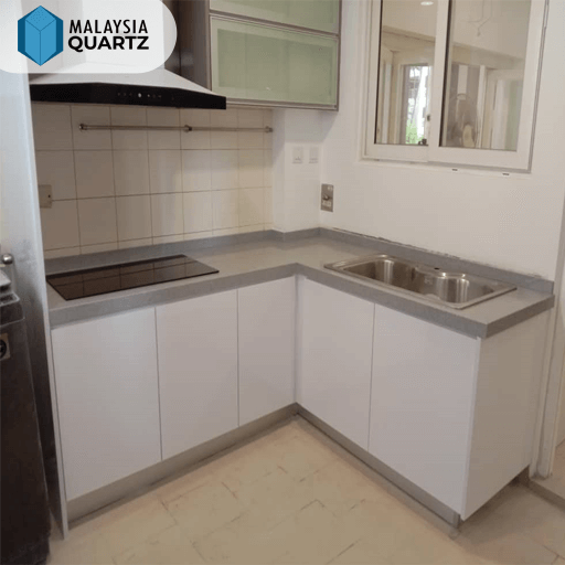 QQ Light Grey Quartz Slab Quality Quartz Malaysia DIY
