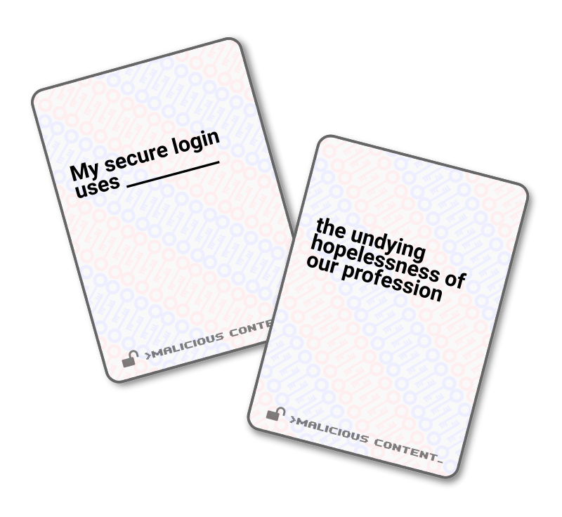 Kaart Malicious Malicious Content A card game for infosec dorks