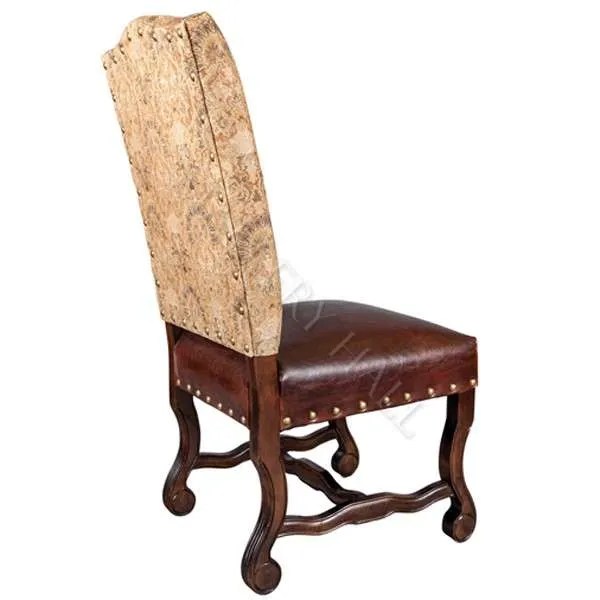 Rustic Fabric or Top Grain Leather Dining Chair Mallery Hall